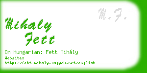mihaly fett business card